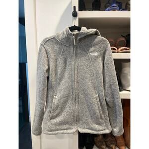 Women’s grey North Face hooded zip up fleece